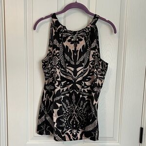 The Limited Black and Cream Patterned Top